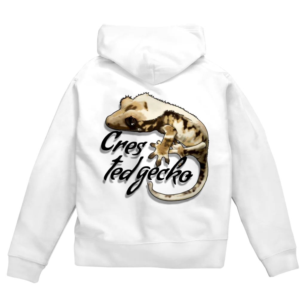 ha.chi@ハチ☺︎爬虫類のクレステッドゲッコー /リリーホワイト Zip Hoodie