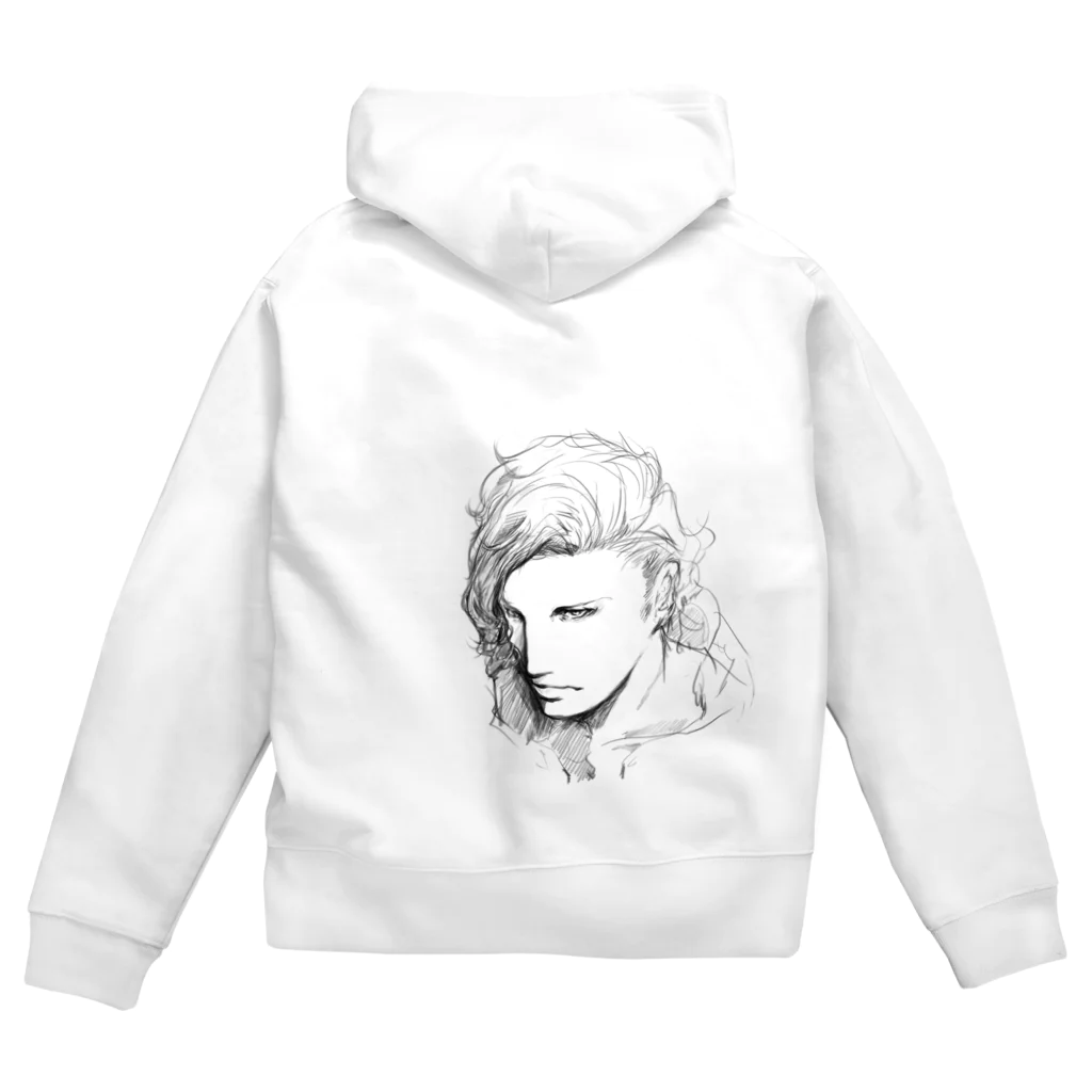 創作男子・稲冨の鉛筆 Zip Hoodie