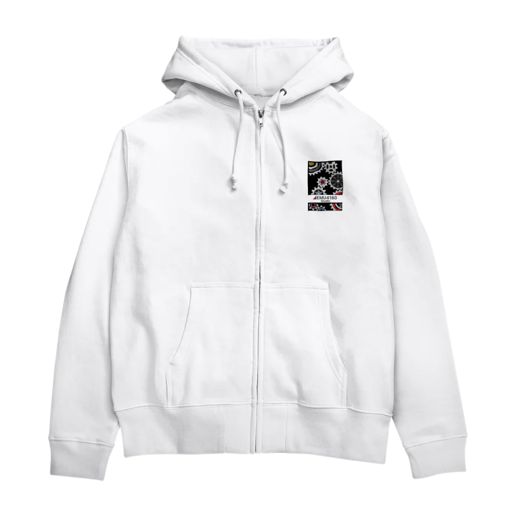 EMU4180の歯車デザイン9 Zip Hoodie