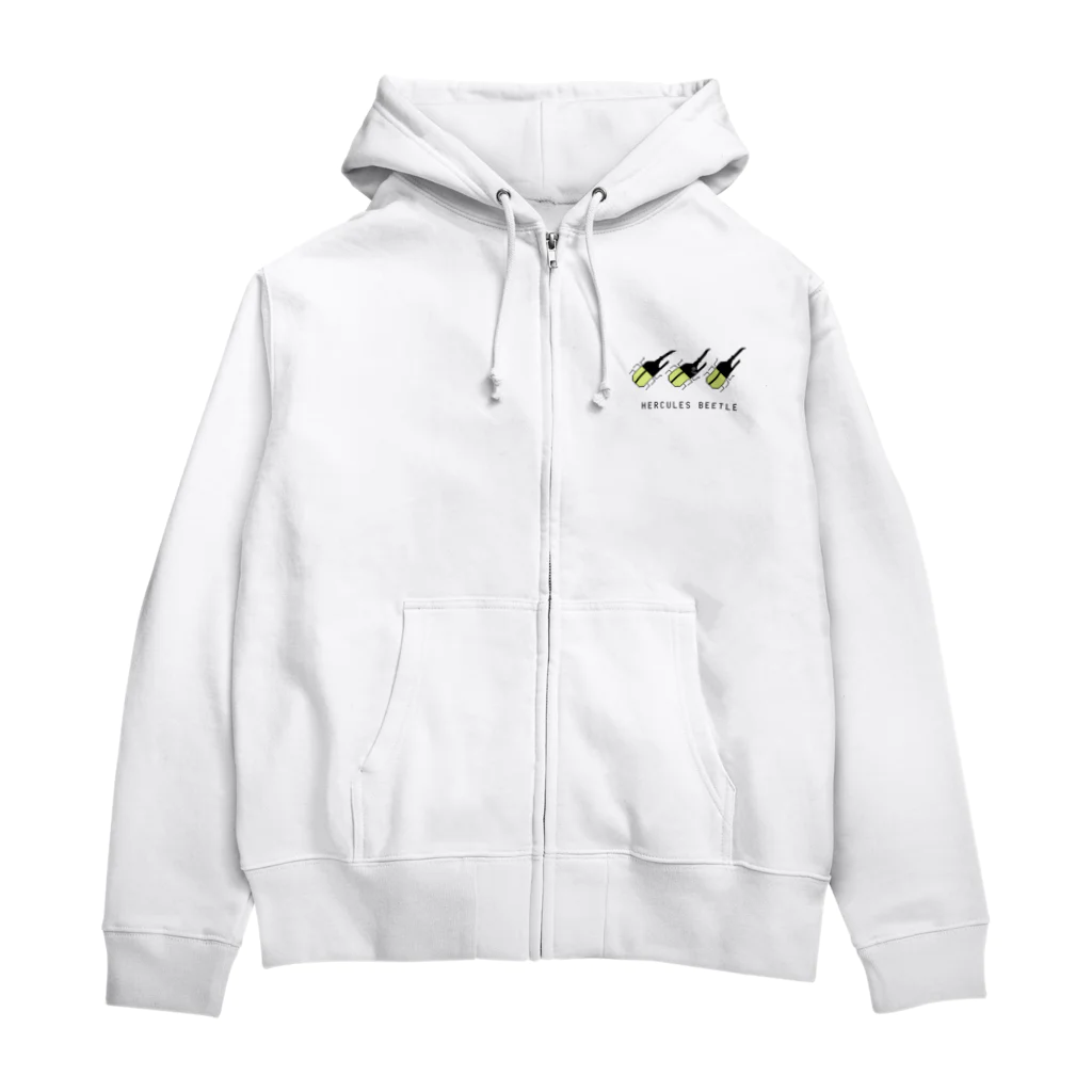 ぺんぎん24のドット絵、ヘラクレスオオカブト Zip Hoodie