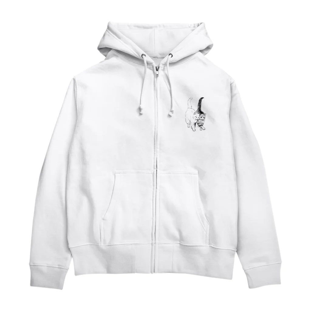 猫竹（nekotake)の仲良し2匹の散歩.nekotake Zip Hoodie