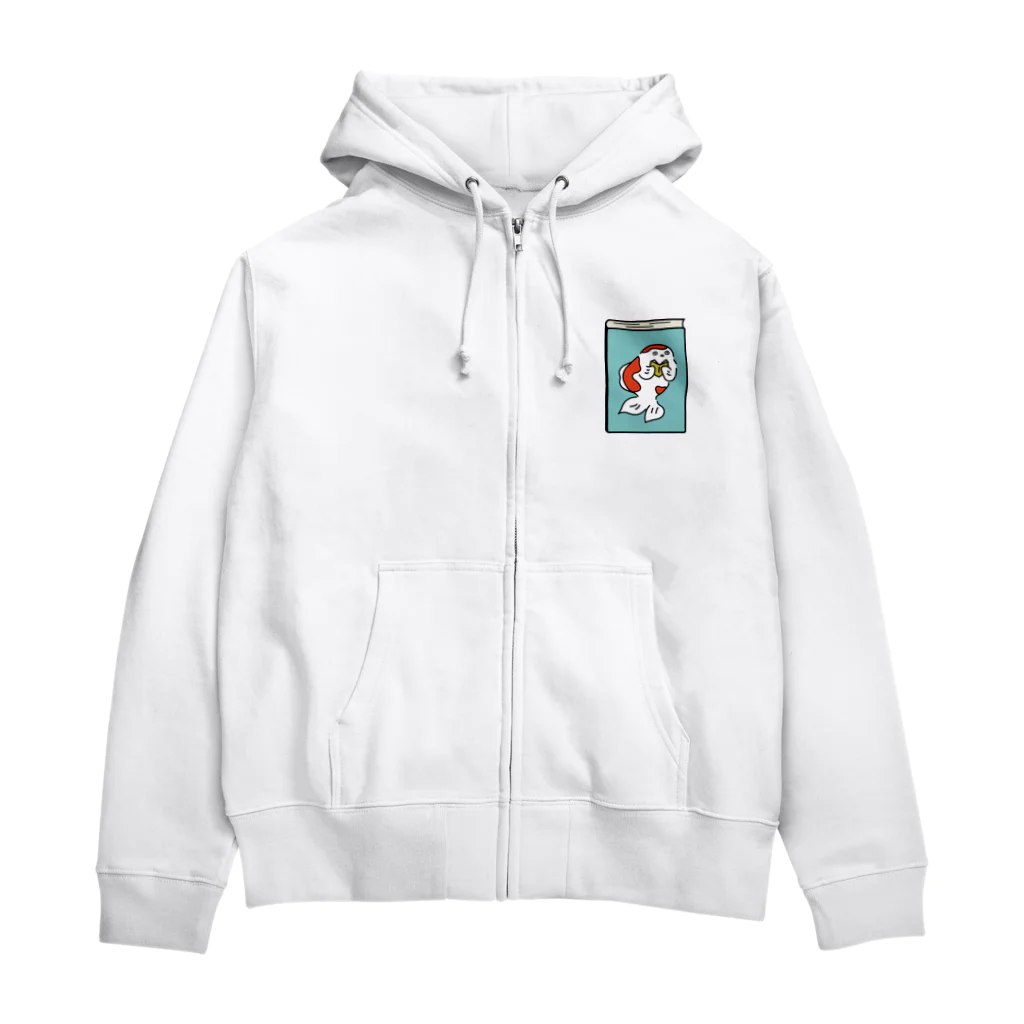 とほんSUZURI出張所の読書金魚 Zip Hoodie