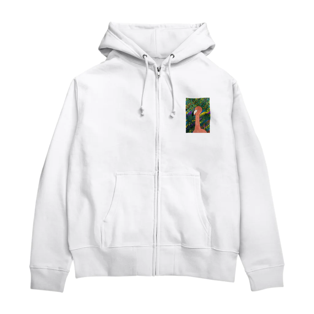 片倉のフラミンゴ Zip Hoodie