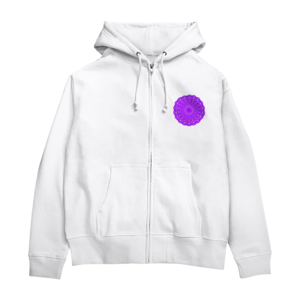 ひまわりの雪の華④パープル Zip Hoodie