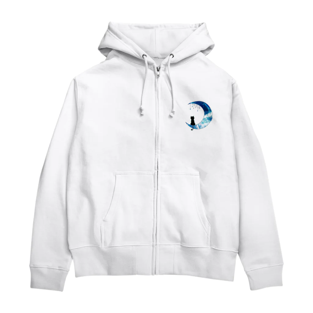 ナツのバスタブのネコの月 Zip Hoodie