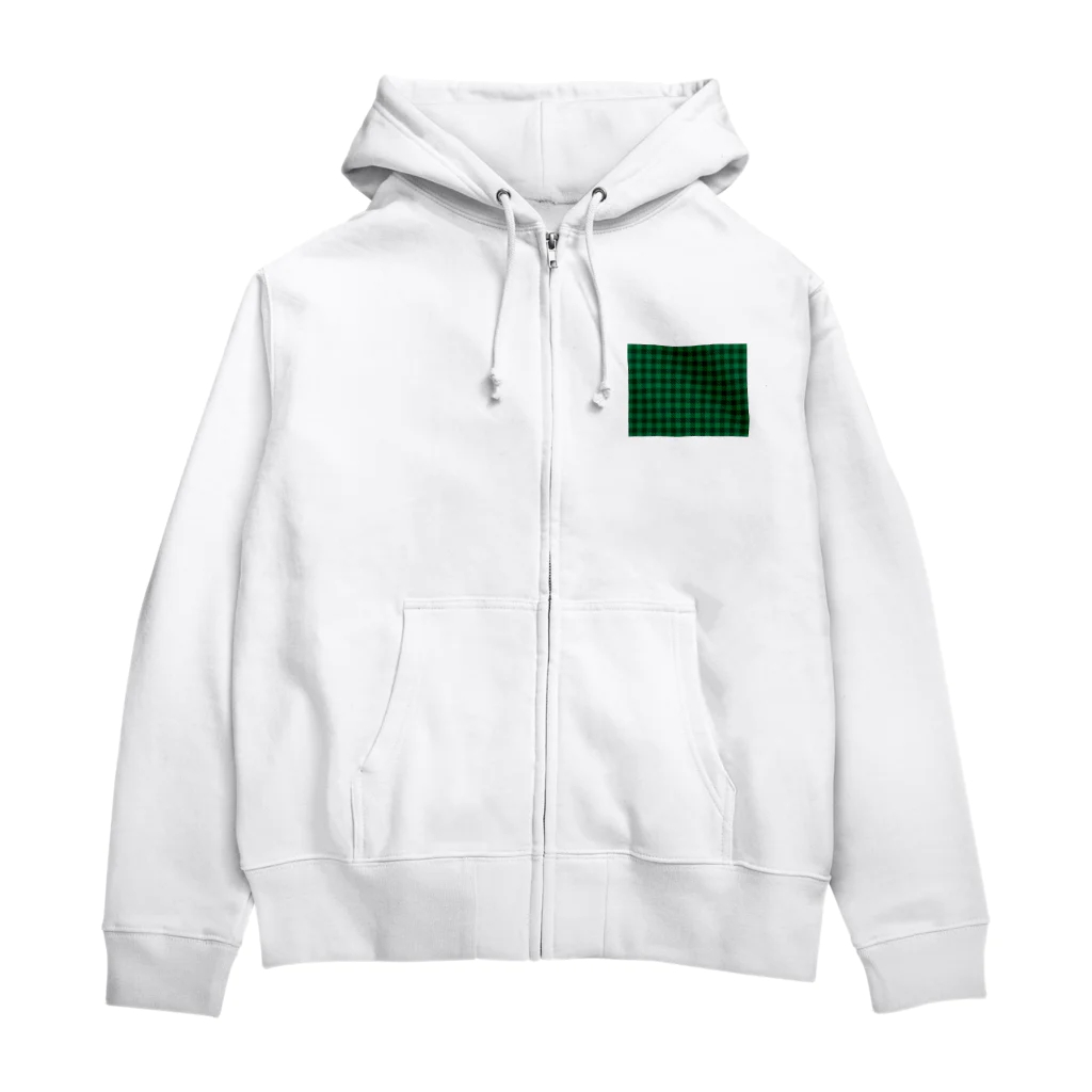 orange_honeyのチェック　緑2 Zip Hoodie