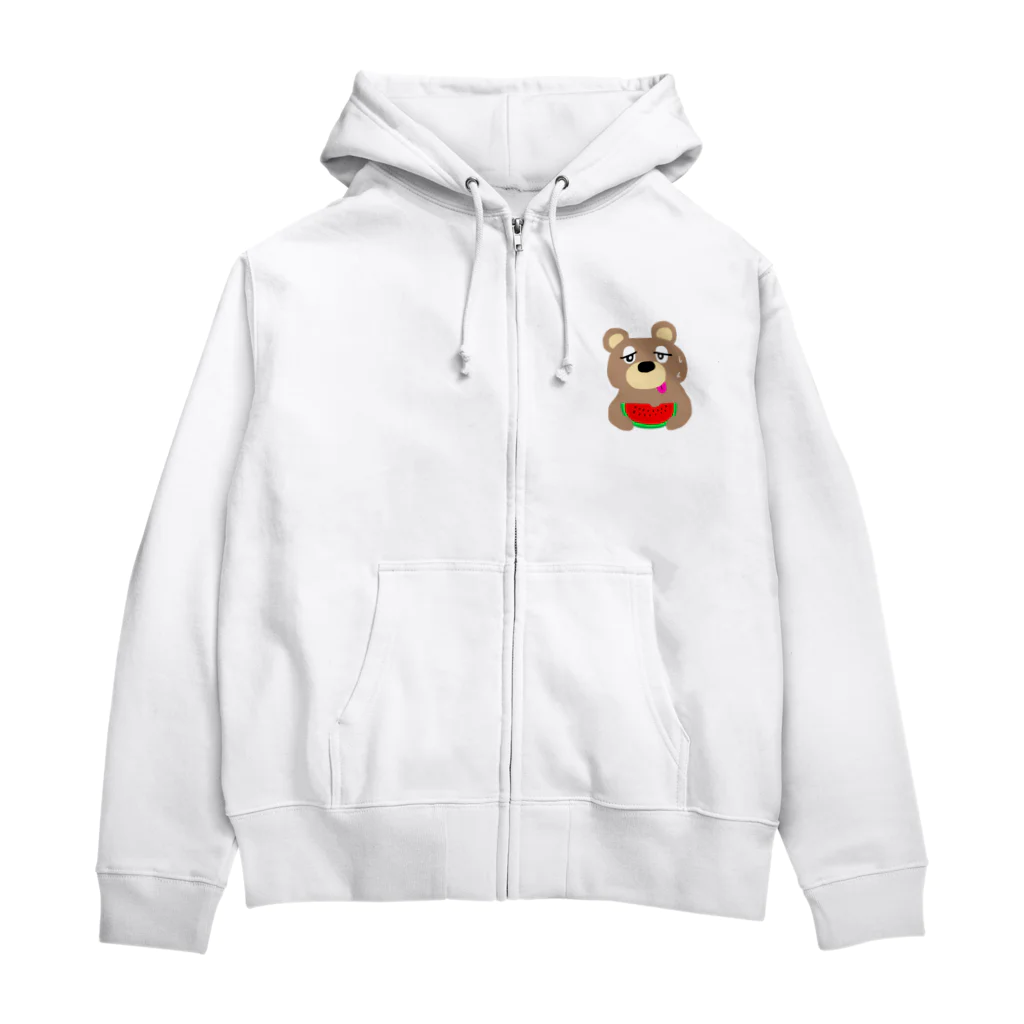 KumaNekoのくまとスイカ Zip Hoodie