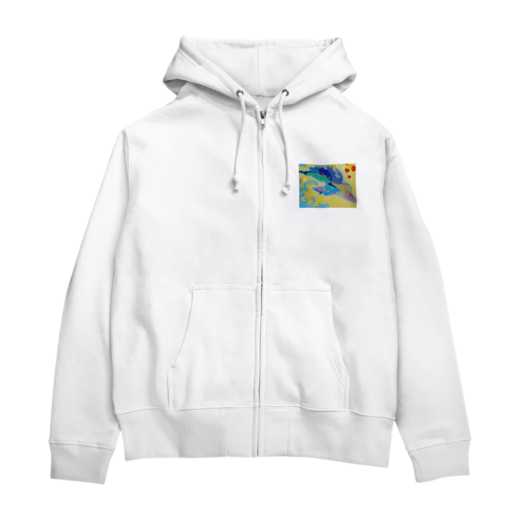 アート工房　甘月蝕(kanngesshoku)『TAaKA』のストアのMary's  tweets『ワーイ、海水浴って最高!!』 Zip Hoodie