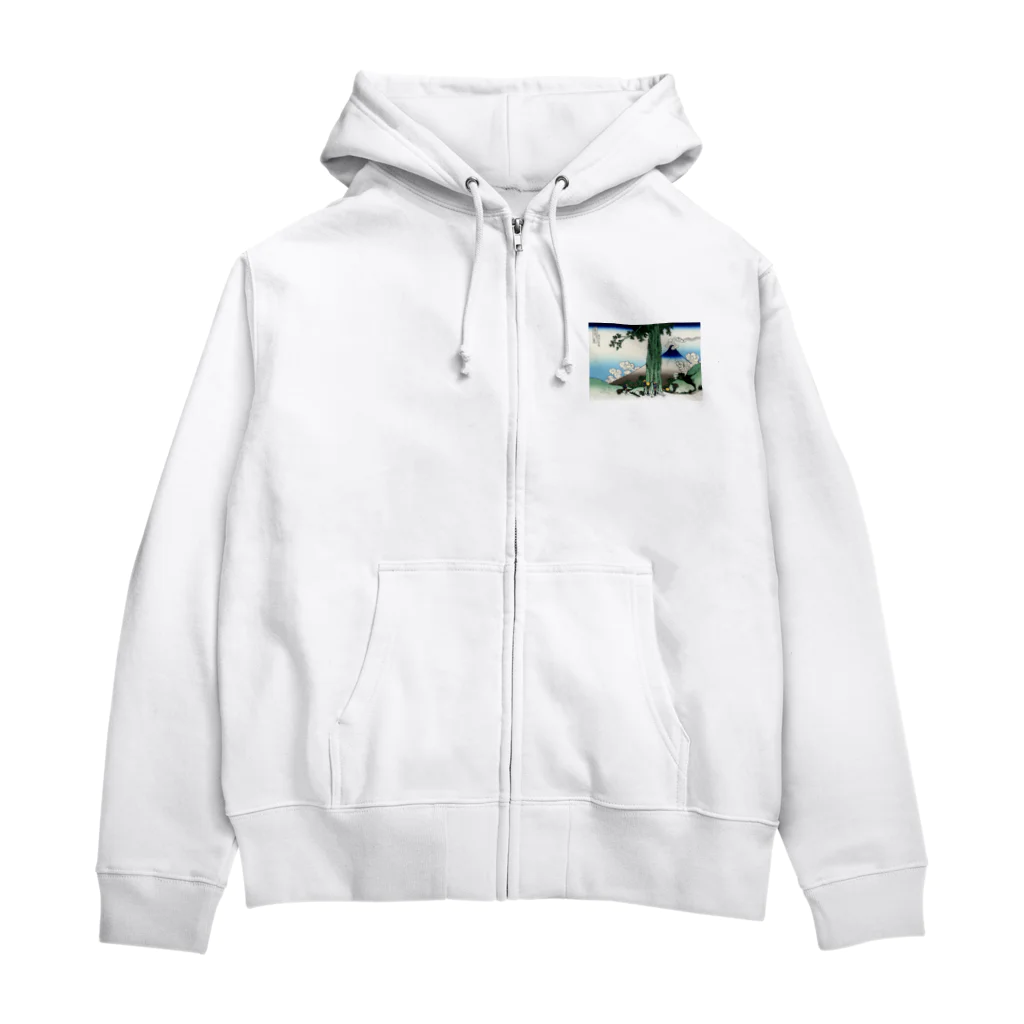 寿めでたや(ukiyoe)の葛飾北斎_冨嶽三十六景　甲州三嶌越 Zip Hoodie