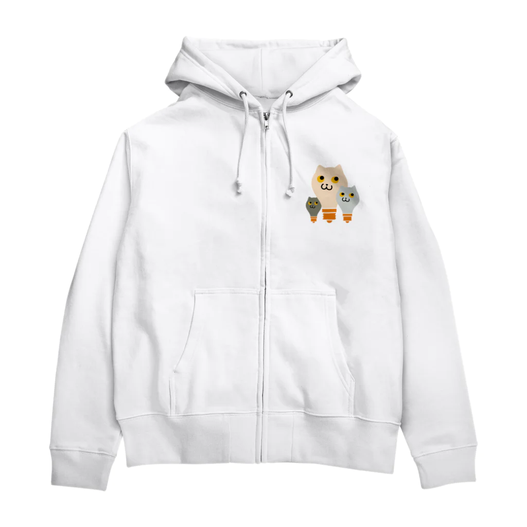 ねこふくろうグッズのねこふくろう電球 Zip Hoodie