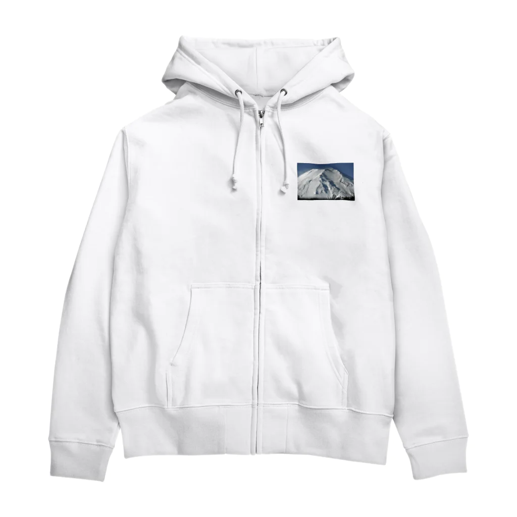 下田村の冠雪した富士山_003 Zip Hoodie