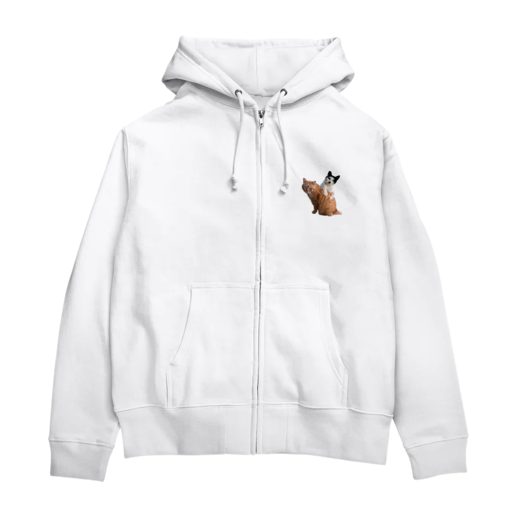 Dede's Furriendsのさくら猫チャンミーとココロ Zip Hoodie