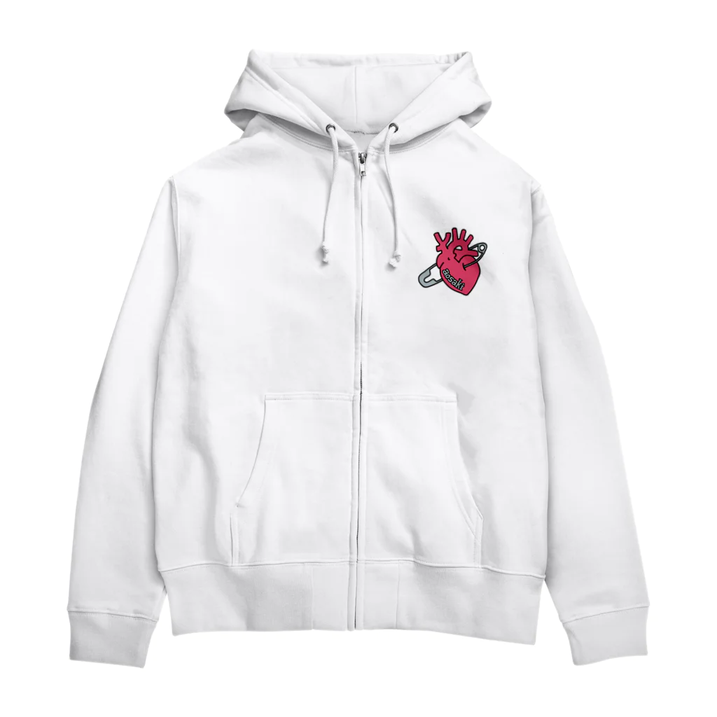 CARPE DIEMの安全ピンハート Zip Hoodie