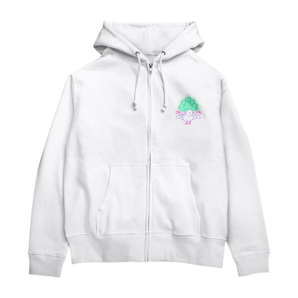 麻雀グッズ🀄️-kawaii mahjong-の麻雀🀄️一索(イーソー) Zip Hoodie