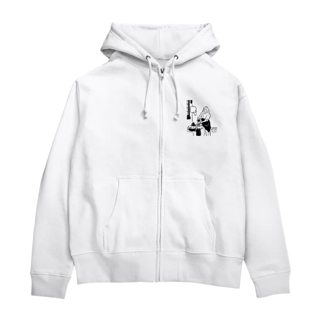 山形屋米店の牛乳を注ぐ女 Zip Hoodie