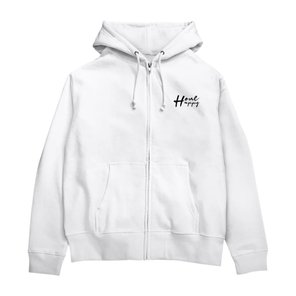 One:HappinessのOneHappy　ワンポイント　ロゴデザイン Zip Hoodie