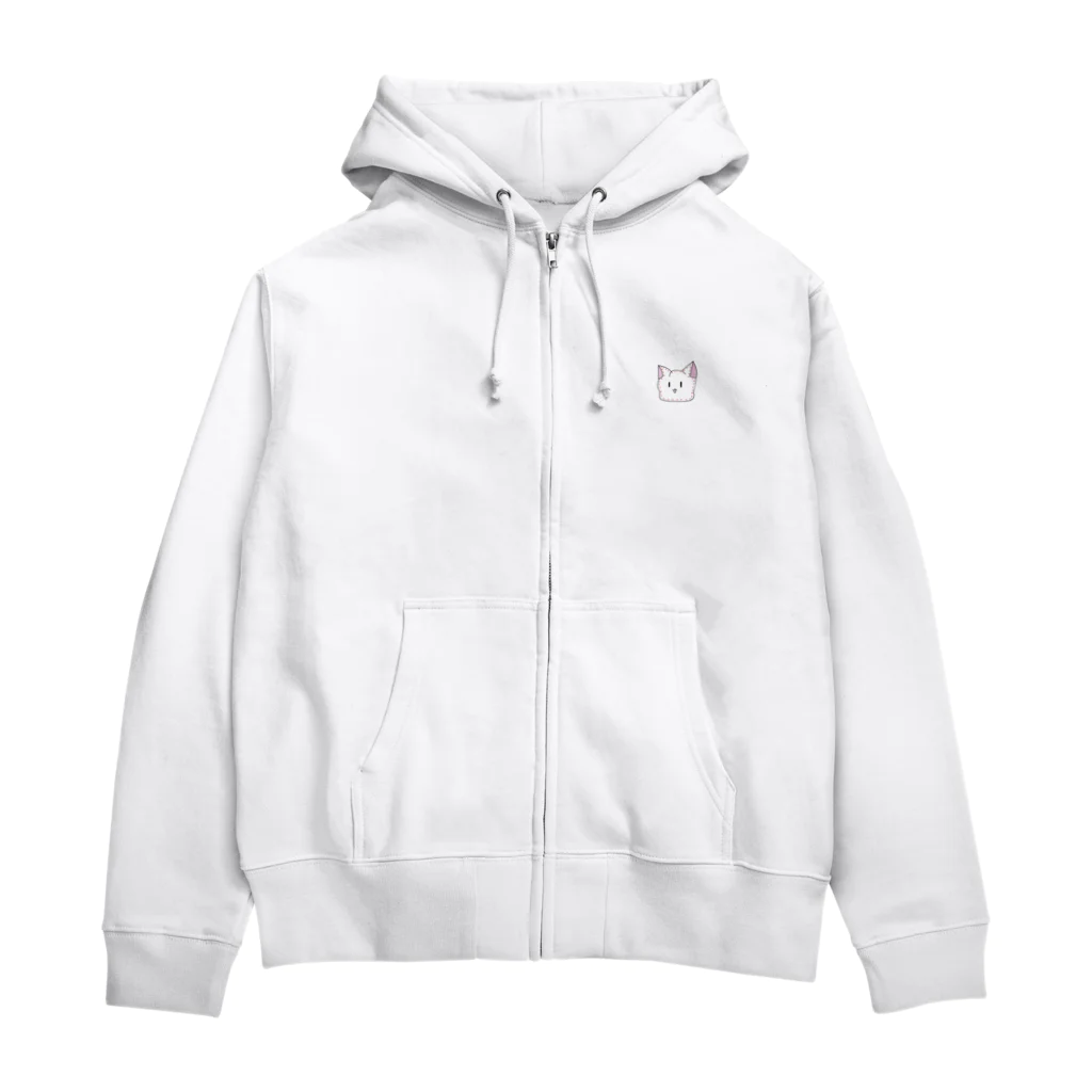 ホワイトブルー　フォロバ💯のにゃららパーカー Zip Hoodie