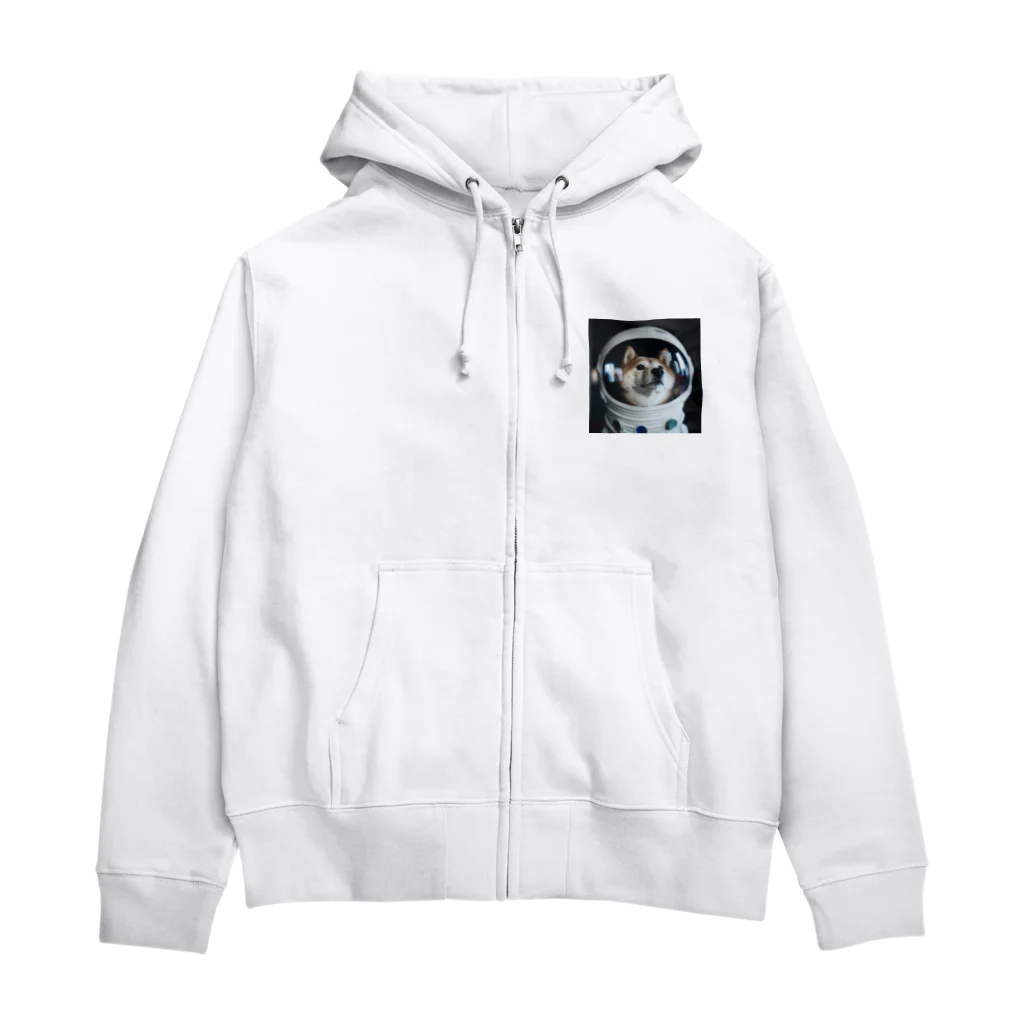 Shibainuteikokuの宇宙飛行士柴犬 Zip Hoodie