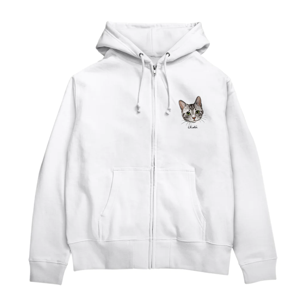 みきぞーん｜保護猫 ミッキー画伯と肉球とおともだちのchobi Zip Hoodie