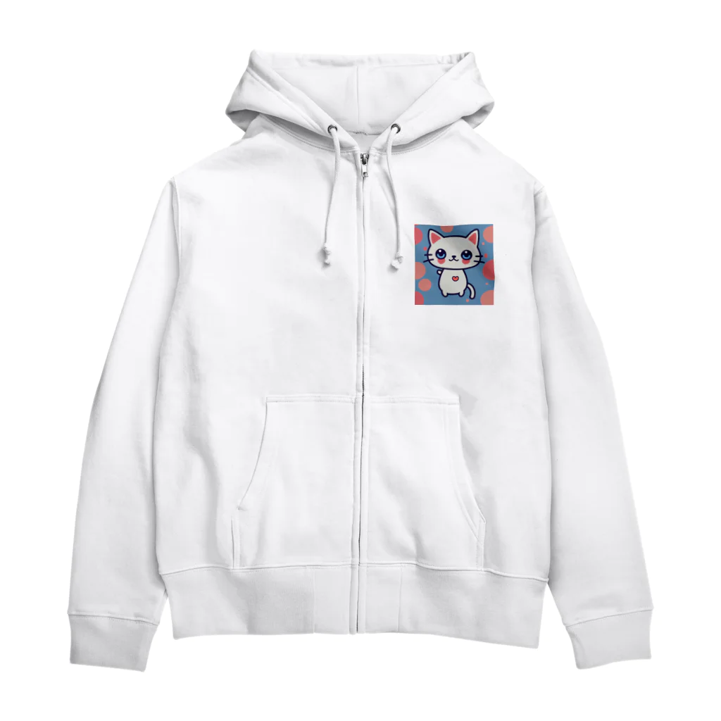 A31eの狛猫のミケ「はーとびーと」 Zip Hoodie