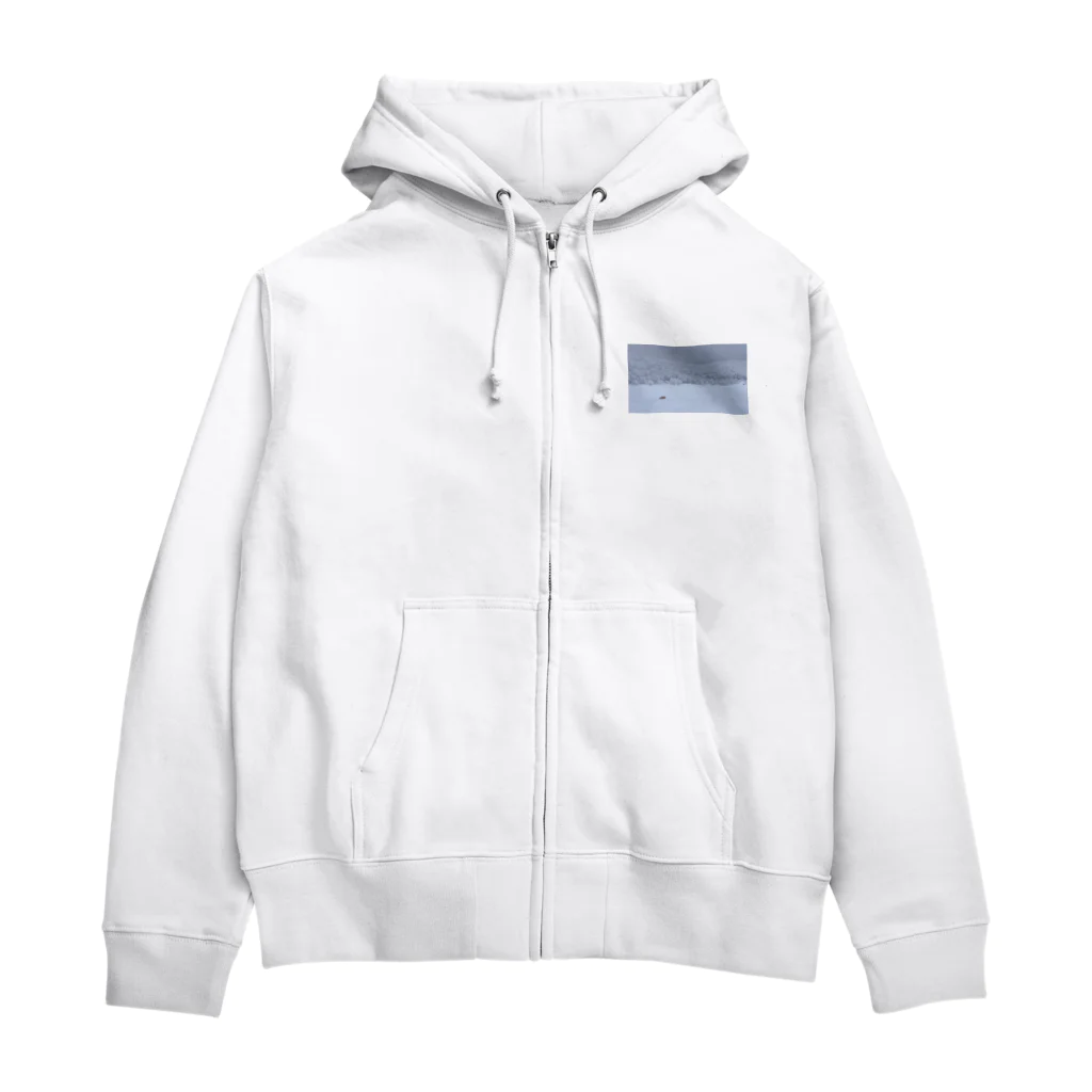 nokkccaの雪原を往くキツネ - Snowfield and Fox - Zip Hoodie