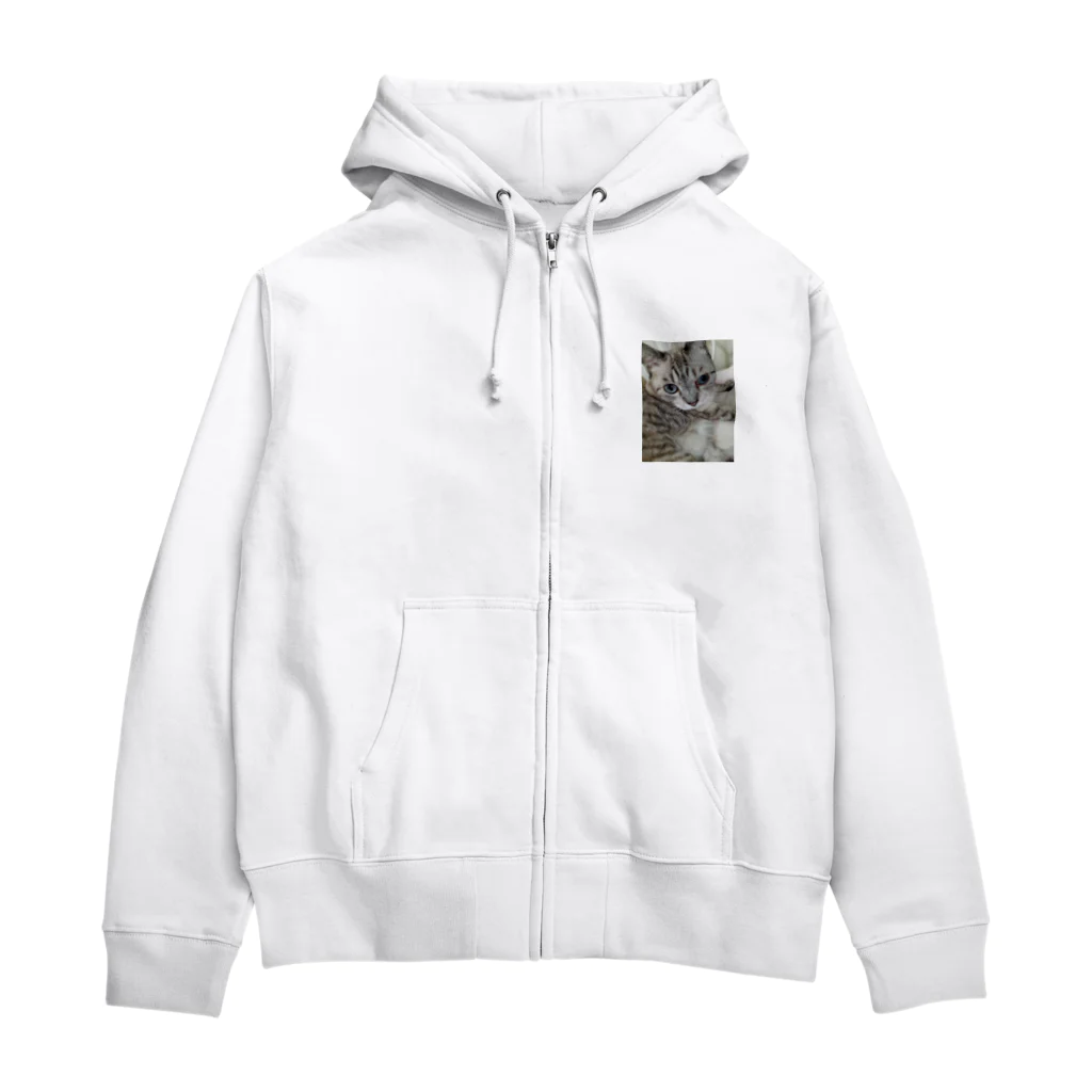 ねこの森でお散歩のフッワフワのシャムミックス Zip Hoodie