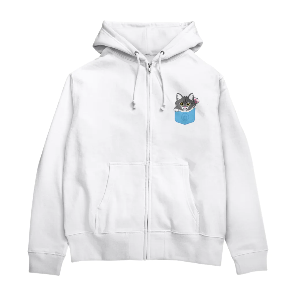 サイベリアンの百ですの【ベイビー百（サイベリアン）】胸ポッケ Zip Hoodie