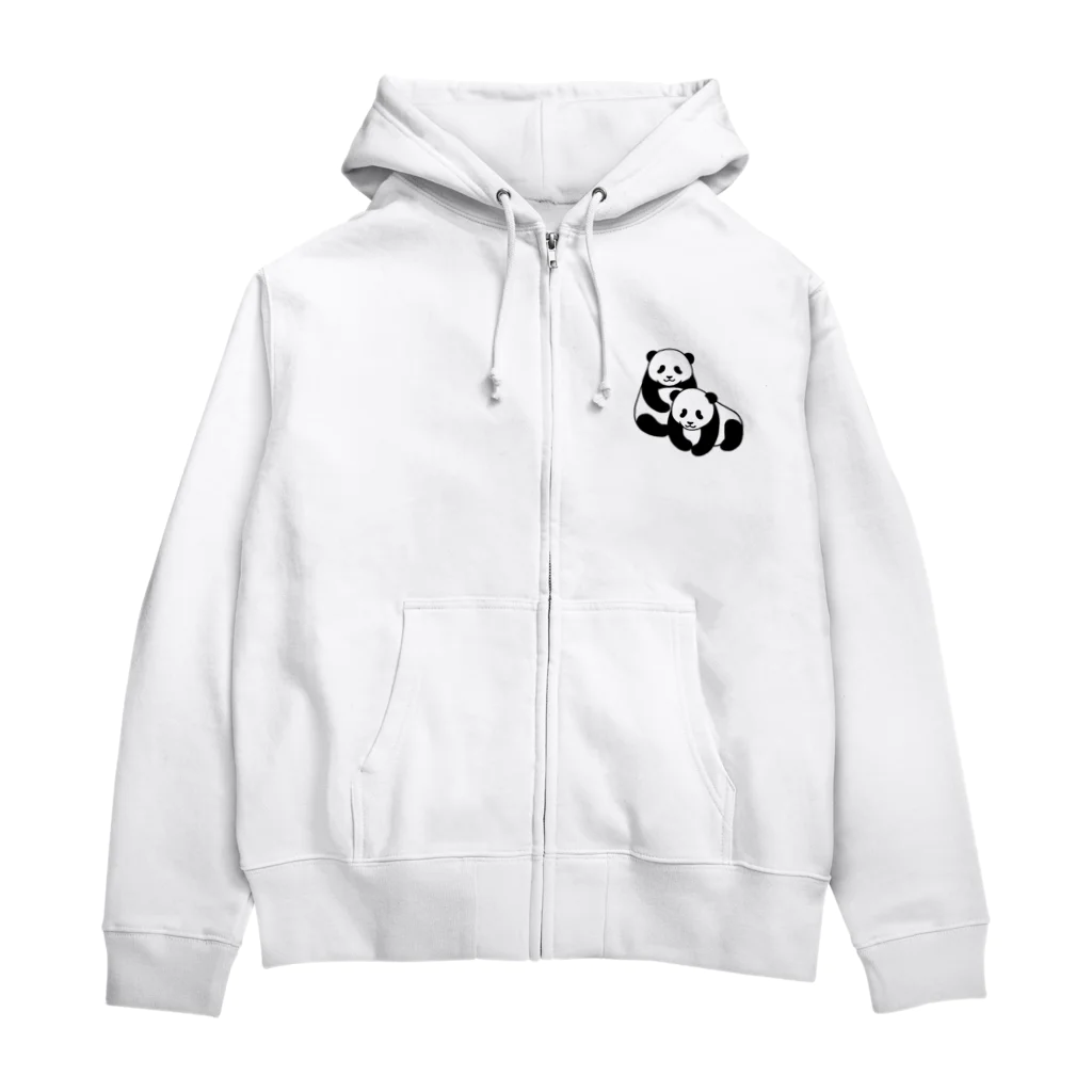 chippokeの双子パンダ Zip Hoodie