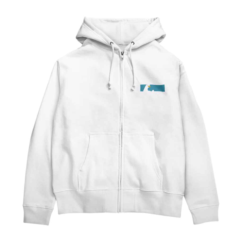 U0のはみ出るアヒル「四角いまど」 Zip Hoodie