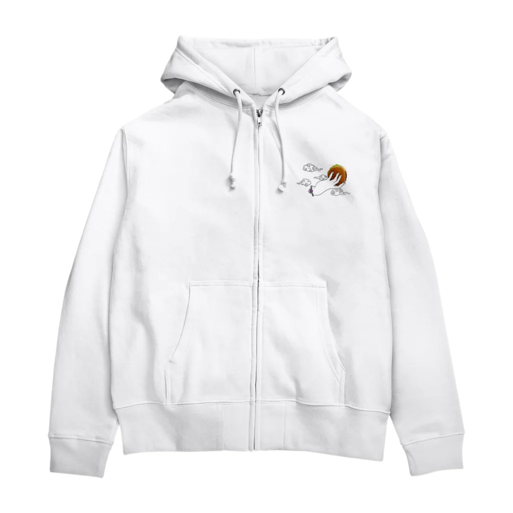 チャンドラのハンバーガーを持つ仏さま Zip Hoodie