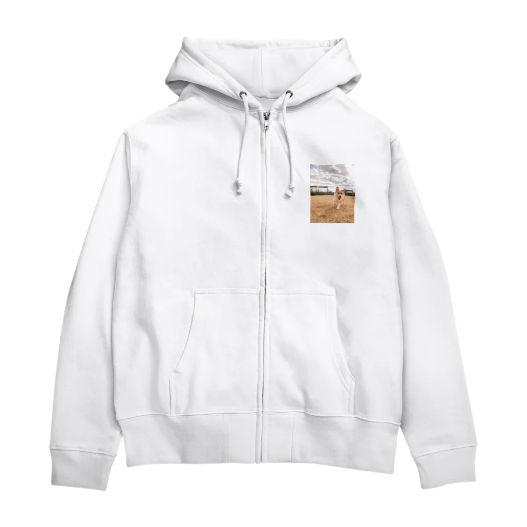 脚長コーギーの脚長コーギーむぎくん Zip Hoodie