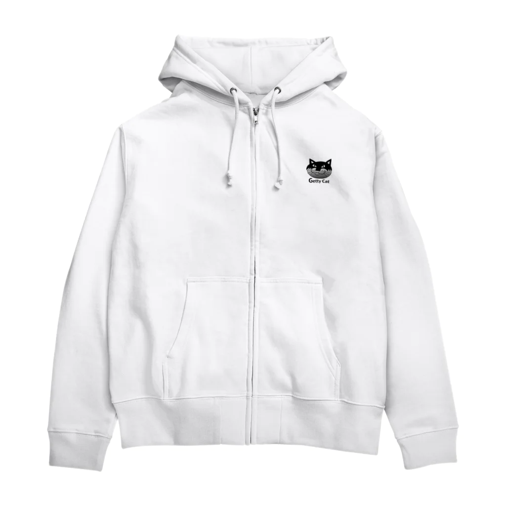 Illustrator Moca&Ram shopのネコのゲッティ/Getty Cat Zip Hoodie