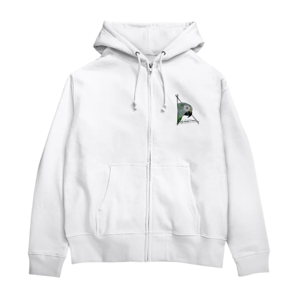 mariechan_koboの032 シモフリインコ triangle Zip Hoodie