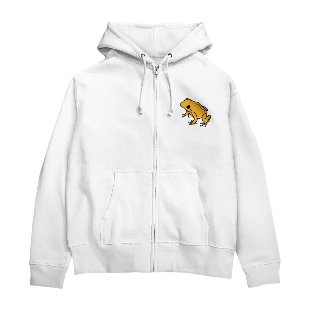 ムンムン&キュピロニウスのアトリエSUZURI店の世界最強のモウドクフキヤガエルさん Zip Hoodie