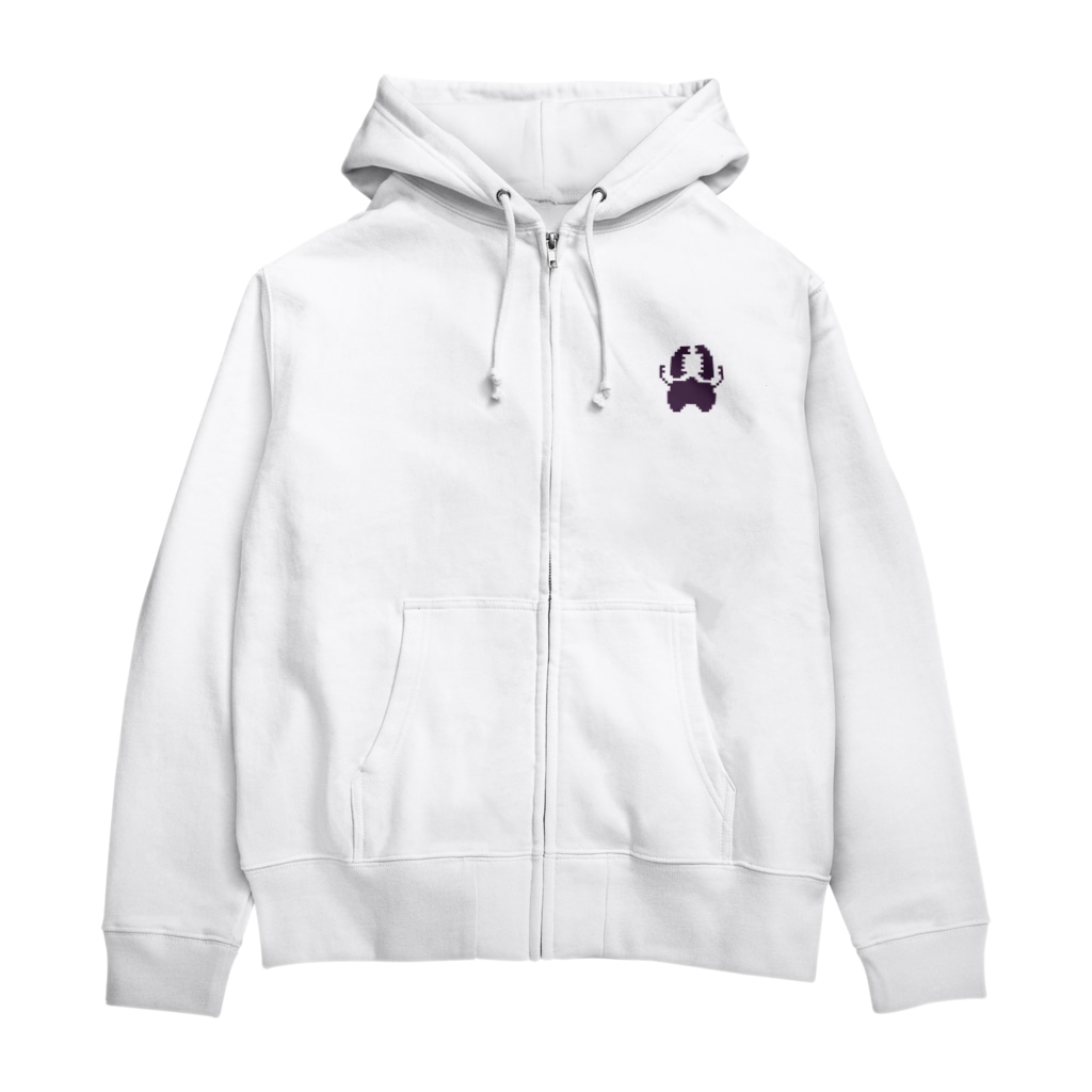 かみきりのドットのミヤマクワガタ頭 Zip Hoodie