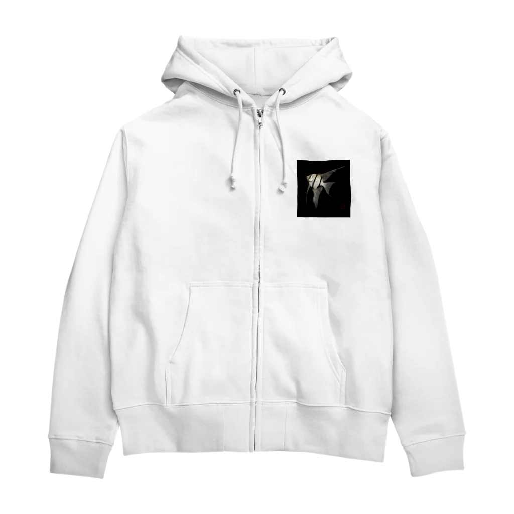 尾崎らくがきフィッシュセンターの尾崎犬彦 エンゼルフィッシュ  Zip Hoodie