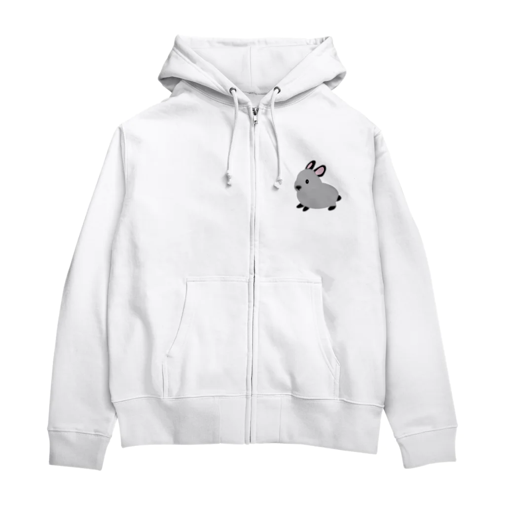 whiterabbit2010のうさぎ　サイアミーズスモークパール Zip Hoodie