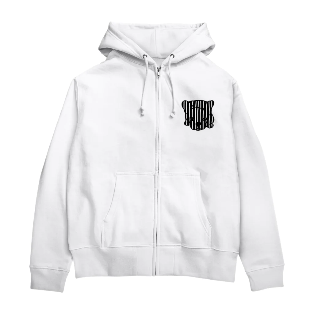 みつまめこshopのストライプ犬 Zip Hoodie