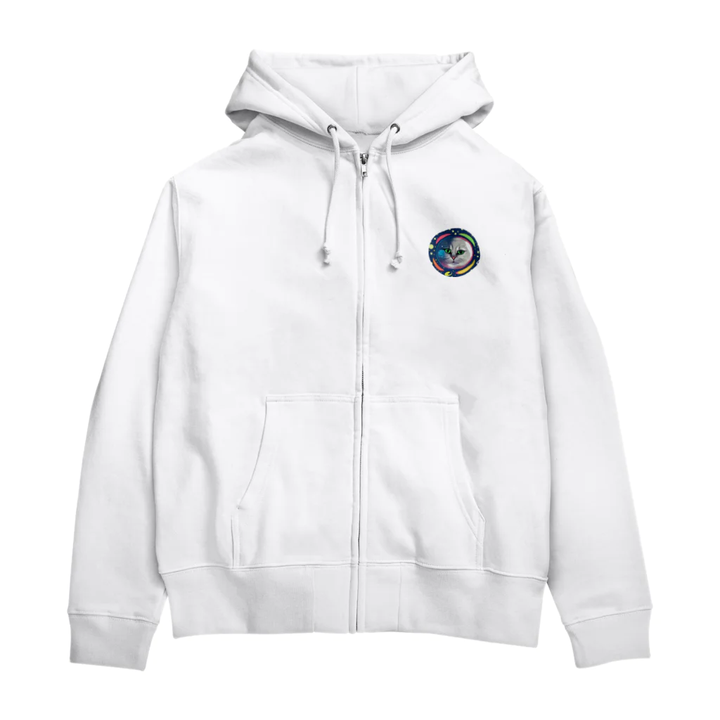 宇宙猫の宇宙猫 Zip Hoodie