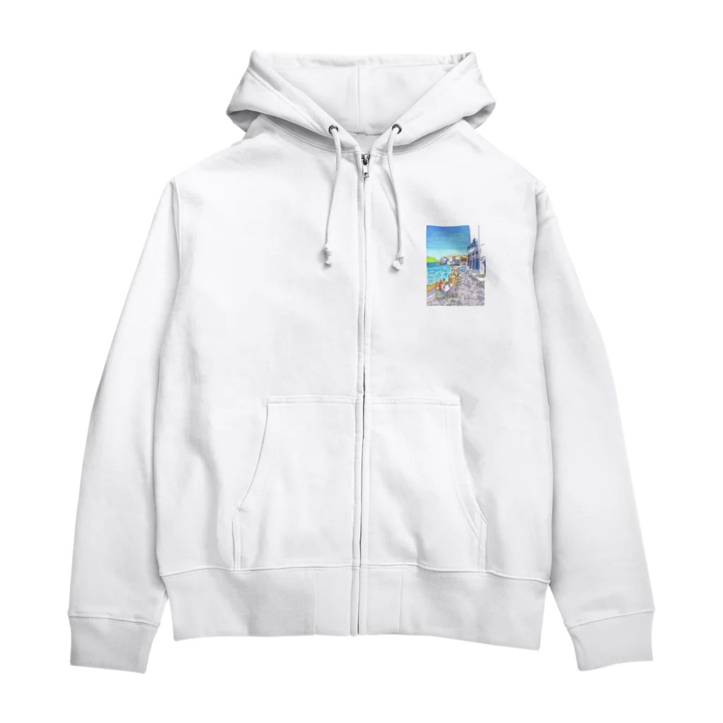 AKISENのエーゲ海カフェガールズ Zip Hoodie