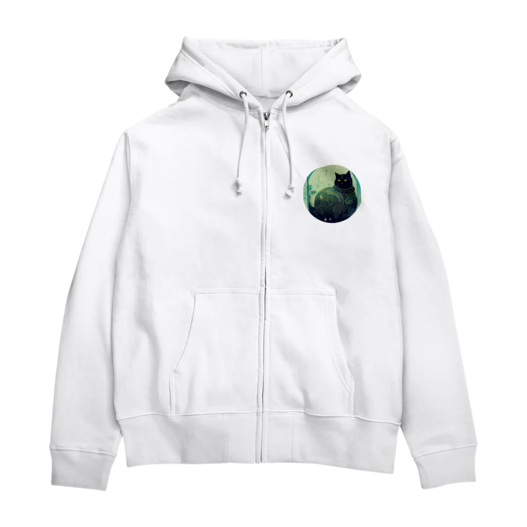 猫子猫のジト目な猫 Zip Hoodie