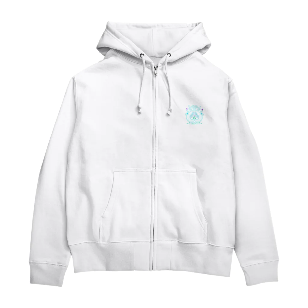 ちゃすみんwith Dragon&Angelのツイン龍Dragon light blue Zip Hoodie