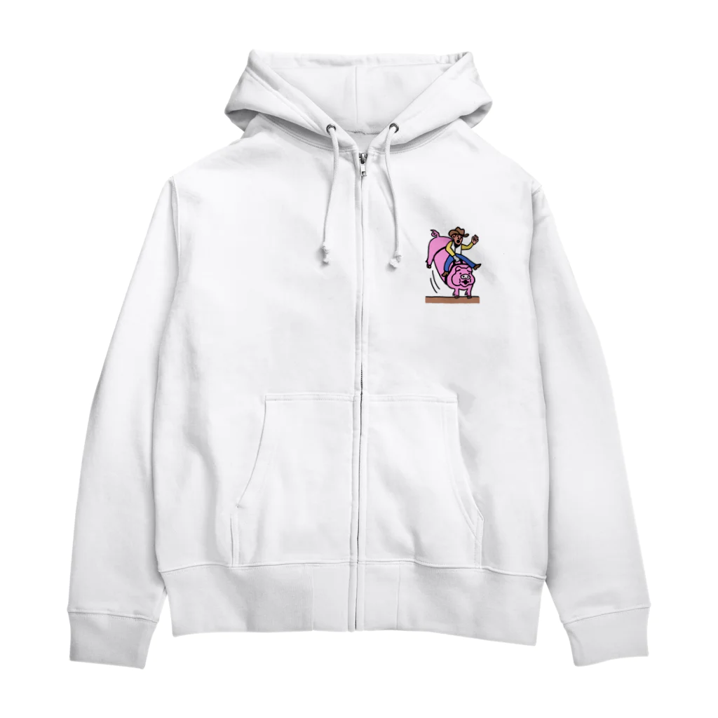 P-STYLEの豚のロデオ Zip Hoodie