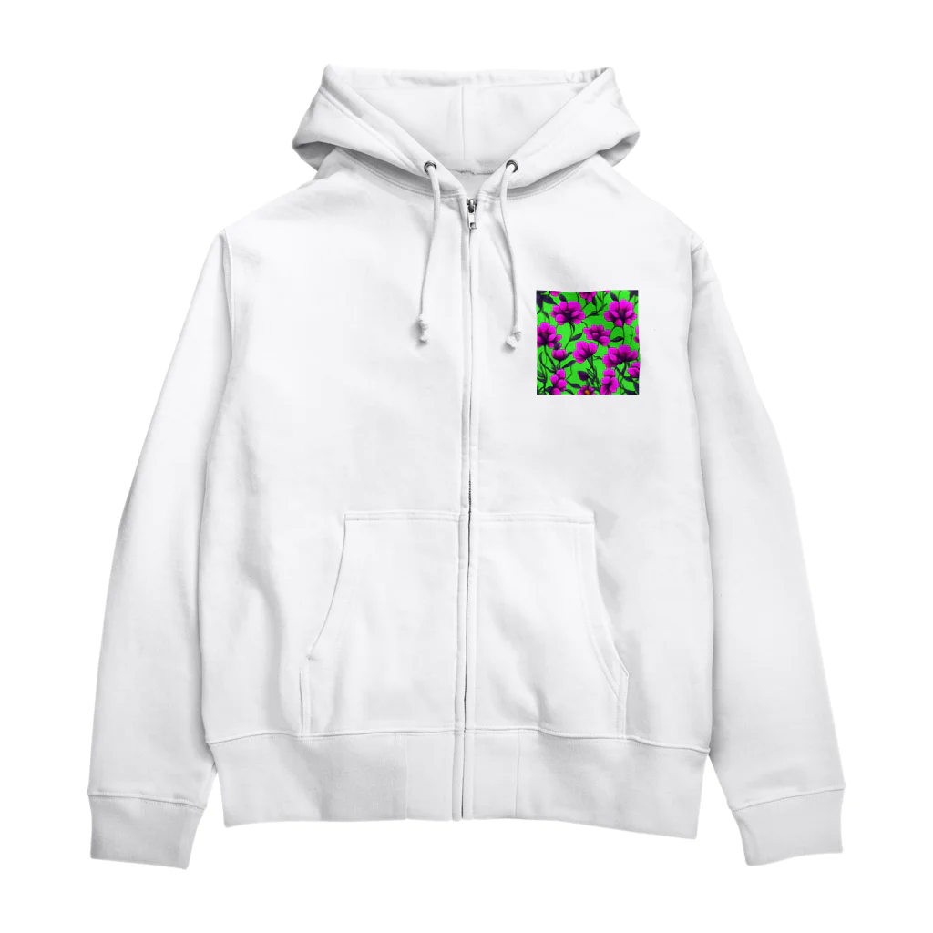 dolphineの紫の鮮やかな花 Zip Hoodie