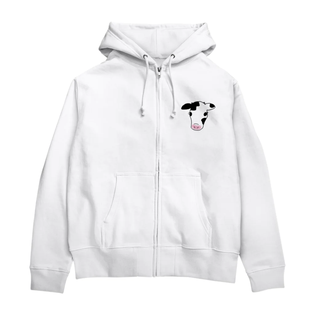 shopえむ。の子牛ちゃん（ツノあり） Zip Hoodie