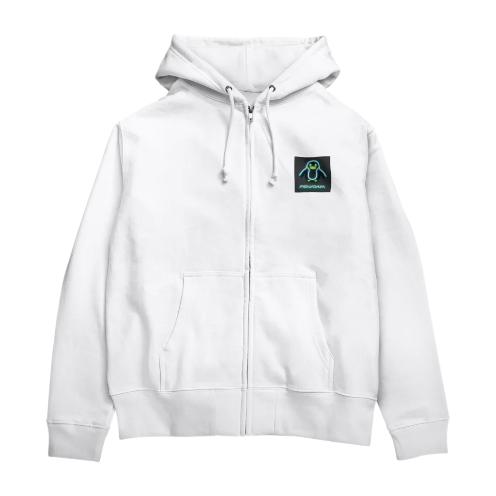 ペンギンとネオンとサイバーのサイバーペンギンシリーズ２ Zip Hoodie