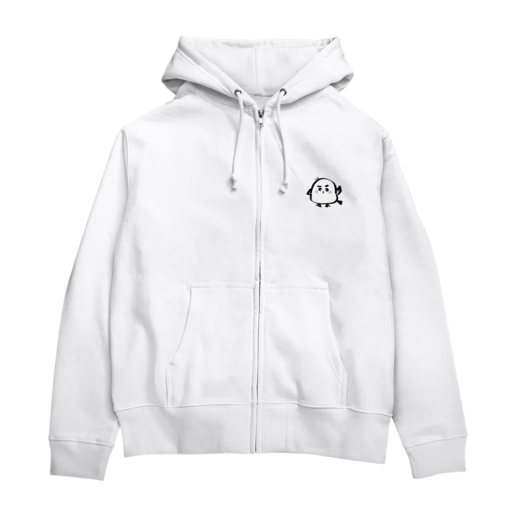 moonriver2020の手をあげるシマエナガくん Zip Hoodie