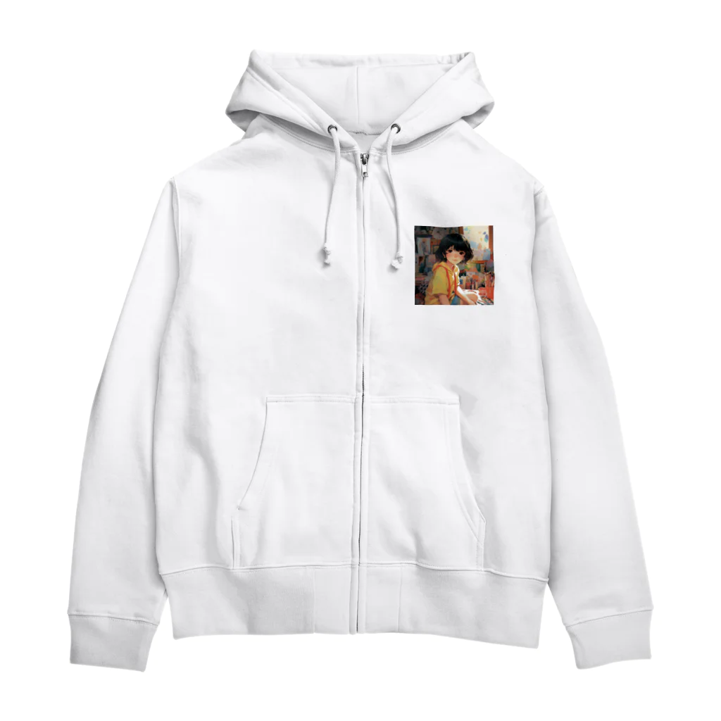 ソヒのショップの絵を描くのが好きな女の子 Zip Hoodie