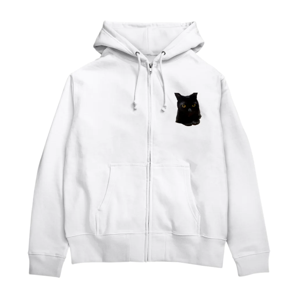 ソヒのショップのリラックス黒猫 Zip Hoodie