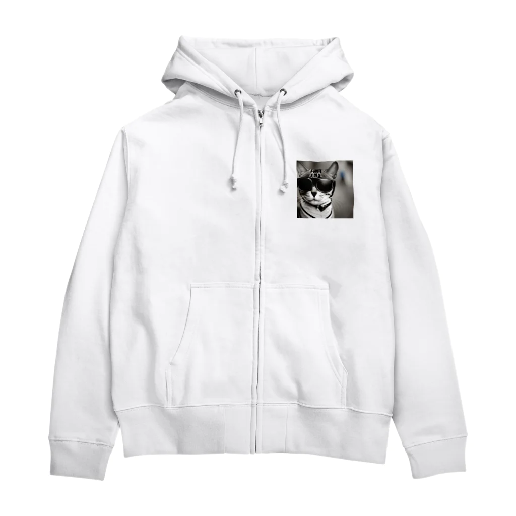 ニャーニャーニャーのサングラスネコ Zip Hoodie